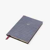 2027 A5 Week to View Diary Deep Shine Dusky Blue Small Croc