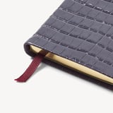 2027 Slim Pocket Diary Deep Shine Dusky Blue Small Croc