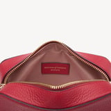 Camera Crossbody with Changeable Straps Cherry Red Pebble