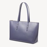 Regent Zipped Tote Dusky Blue Saffiano