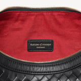 Soho Large Crescent Black Woven Leather