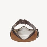 Soho Mini Crescent Praline Suede & Chocolate Nappa