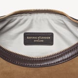 Soho Mini Crescent Praline Suede & Chocolate Nappa