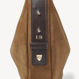 Soho Mini Crescent Praline Suede & Chocolate Nappa