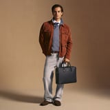 Mount Street Laptop Briefcase Dark Navy Pebble