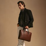 Mount Street Laptop Briefcase Tobacco Pebble