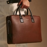 Mount Street Laptop Briefcase Tobacco Pebble