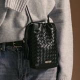 Soho Crossbody Pouch Black Woven Leather