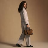 Hudson Midi Praline Suede & Chocolate Milled Pebble