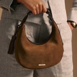 Soho Mini Crescent Praline Suede & Chocolate Nappa