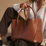 London Tote Tan Woven Leather