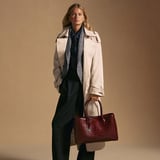 London Tote Merlot Woven Leather