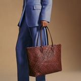 Large Island Tote Chocolate Woven Leather