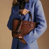 Small Island Tote Chocolate Woven Leather