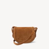 Small Stella Satchel Crossbody Cognac Suede