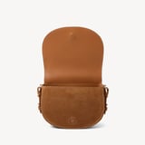 Small Stella Satchel Crossbody Cognac Suede