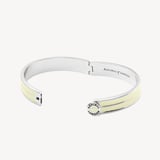 Ribbed Enamel Bangle Ivory Enamel & Palladium Silver Plated