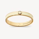 Enamel Earrings & Bangle Set Ivory Enamel & 18ct Gold Plated