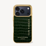 iPhone 18 Pro Case Deep Shine Evergreen Croc