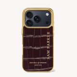 iPhone 18 Pro Case Deep Shine Amazon Brown Croc