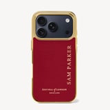 iPhone 17 Pro Case Cherry Red Soft Saffiano