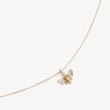 Diamond Bee Pendant Necklace 0.237ct White Sapphire & Citrine