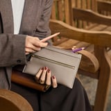 Hudson Travel Pouch Moleskin Milled Pebble