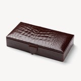 Men's Cufflink Box Deep Shine Amazon Brown Croc