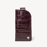 Glasses Case with Tab Deep Shine Amazon Brown Croc