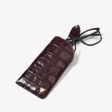Glasses Case with Tab Deep Shine Amazon Brown Croc