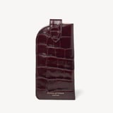 Glasses Case with Tab Deep Shine Amazon Brown Croc