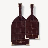 Set of 2 Luggage Tags Deep Shine Amazon Brown Croc
