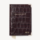Passport Cover Deep Shine Amazon Brown Croc