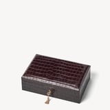 Savoy Jewellery Box Deep Shine Amazon Brown Croc