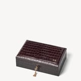 Savoy Jewellery Box Deep Shine Amazon Brown Croc