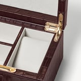 Three Piece Watch Box Deep Shine Amazon Brown Croc
