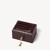 Three Piece Watch Box Deep Shine Amazon Brown Croc