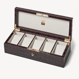 Five Piece Watch Box Deep Shine Amazon Brown Croc