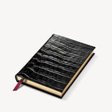 2027 A5 Day to Page Diary & Pen Set Deep Shine Black Croc