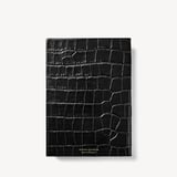 2027 A5 Week to View Diary & Pen Set Deep Shine Black Croc