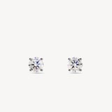 Floating Diamond 1ct Solitaire Stud Earrings  1.03ct Diamond