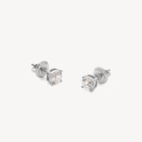 Floating Diamond 1ct Solitaire Stud Earrings  1.03ct Diamond