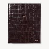 2027 A4 Week to View Diary & Pen Set Deep Shine Amazon Brown Croc