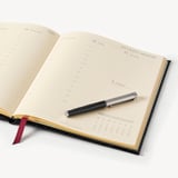 2027 A4 Week to View Diary & Pen Set Deep Shine Black Croc