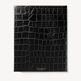 2027 A4 Week to View Diary & Pen Set Deep Shine Black Croc
