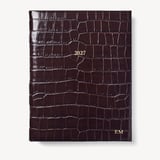 2027 A4 Day to Page Diary & Pen Set Deep Shine Amazon Brown Croc
