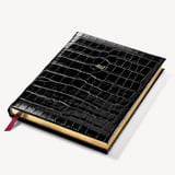 2027 A4 Day to Page Diary & Pen Set Deep Shine Black Croc