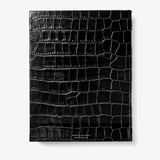 2027 A4 Day to Page Diary & Pen Set Deep Shine Black Croc