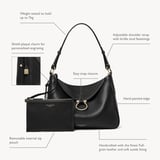 Bella Hobo Black Milled Pebble