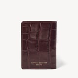 Double Fold Credit Card Holder Deep Shine Amazon Brown Croc